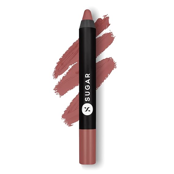SUGAR Cosmetics Matte as Hell Crayon Lipsticks for Women Lasts Up To 8+ Hours Lip Crayon with Sharpener 2.8 g (Pack of 1) 20 BUFFY SUMMERS