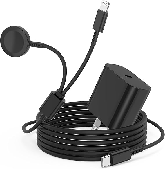 Upgraded USB C Apple Watch Charger, [MFi Certified] 2 in 1 Magnetic iWatch Fast Charging Cable Cord 6ft with 20W Type C Wall Plug Block for Apple Watch Series 8/7/SE/6/5/4/3/2/1/iPhone 14/13/12/11/XS