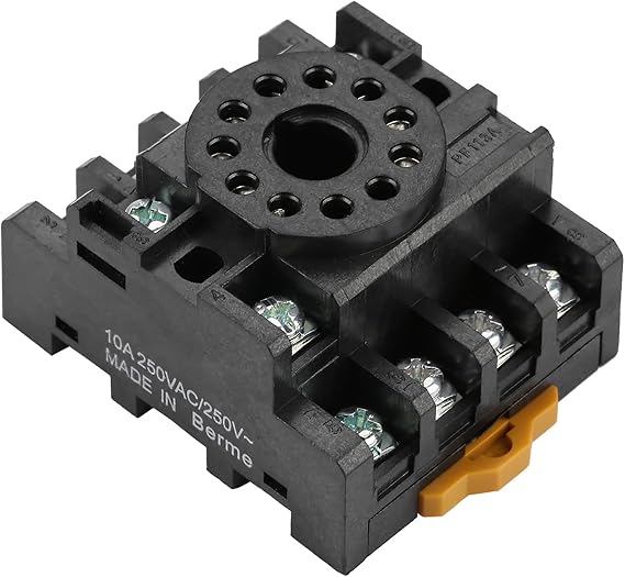 PF113A 11 Pin Power Relay Base Socket 10F JTX 2C Time Delay Relay Suitable Bolt Rail Installation Method
