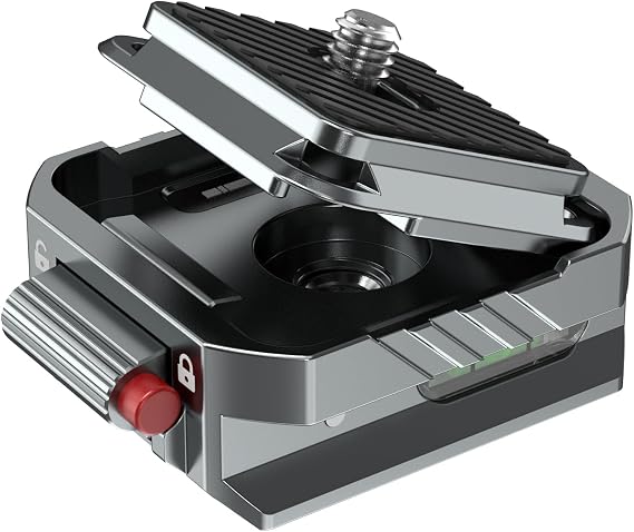 Arca-Swiss Quick Release Plate Kit with Dual-Lock | Auto-Locking Aluminum Arca Swiss Plate with Built-in Bubble Level, Tripod/Gimbal Safety Lock System for Canon/Sony/DJI Ronin