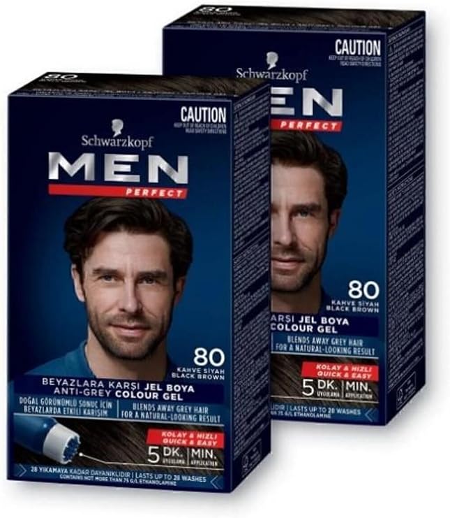 Men Perfect Schwarzkopf Men Perfect Saç Boyası 80- Kahve Siyah-Kolay Ve Hızlı Beyaz Kapama- 2 Adet