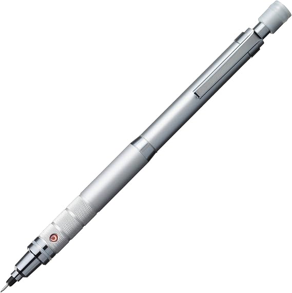 Uni Kuru Toga Roulette Model Auto Lead Rotation 0.5mm Mechanical Pencil, Silver Body (M510171P.26)