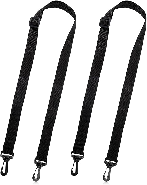 EupHHonycs 2 Pack Straps with Clips, Black Adjustable Straps with Clips for Bags, Replacement Shoulder Strap for Bags, Bag Strap Replacement for Water Bottle Carrier Sling Bag