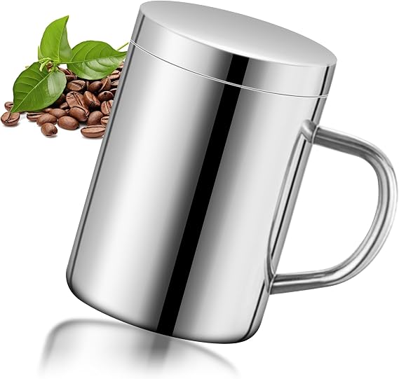 Stainless Steel Thermal Mug 400 ml with Lid Drip Resistant & Scald-Proof Coffee To Go Mug Thermal Mug for Hot Drinks such as Coffee and Tea Camping Mug Dishwasher Safe
