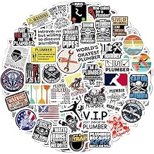 BulbaCraft 100Pcs Funny Plumbing Stickers for Hard Hat - Plumber Gifts for Men, Plumber Stickers, Hard Hat Decals for Men, Gifts for Women