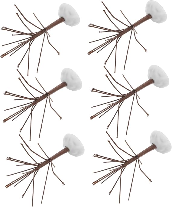 NUOBESTY 6 Pcs Artificial Bonsai Tree Miniature Trees for Diorama Mini Tree Decoration Set for Train Layout Winter Village Scene Holiday Decor Home Office School Model Crafting