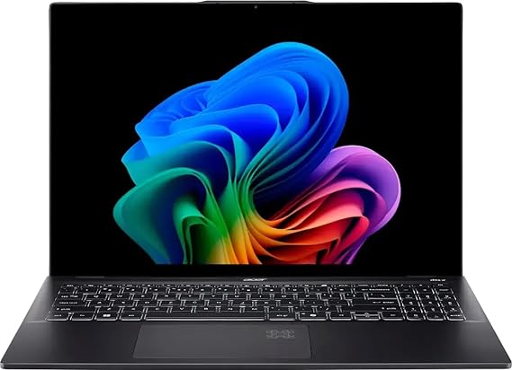 acer 2025 Swift Laptop 16" 2880x1800 OLED Intel Core Ultra 7 256V Intel Arc Graphics 16GB LPDDR5 1TB SSD Wi-Fi7 Windows 10 Home Bluetooth 5.4 Backlit KB 1440p QHD IR Camera Touchscreen Copilot
