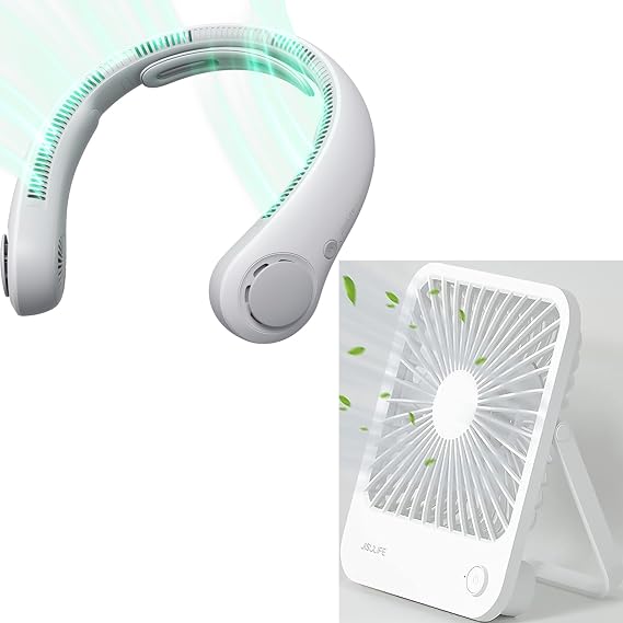 JISULIFE Desk Fan, Portable Neck Fan