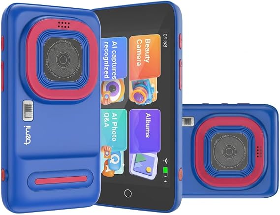 Pixi AI Learning Camera for Kids, Smart Educational Toy with Photo Recognition & AI Q&A, 4 Touchscreen, WiFi Transfer, Dual Lens HD Camera, STEM Gift for Boys & Girls Ages 3-10, Blue