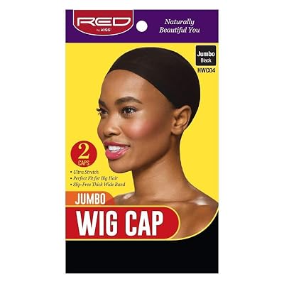 Red by Kiss Stocking Jumbo Wig Caps - 2PCS Black
