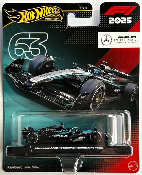 HOT WHEELS Premium 2025 Formula 1 Mercedes-Amg Petronas (#63) HRV11 - JKD80
