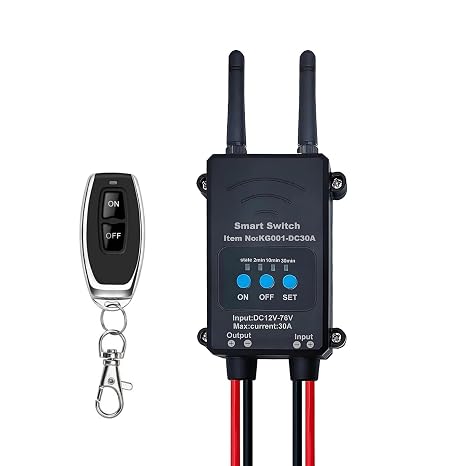 Bluetooth Remote Control Switch DC 12V-72V 30A,High-Power Wireless Relay with Mobile Phone App Control,Intelligent Automatic Receiver for Garage Doors,Water Pumps,Motors and Home Automation