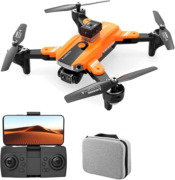 Remote Control Dron, Daul Camera 4K, Optical Flow Positioning Obstacle Avoidance 5GWIFI FPV Drone with Storage Bag 1/2 Battery