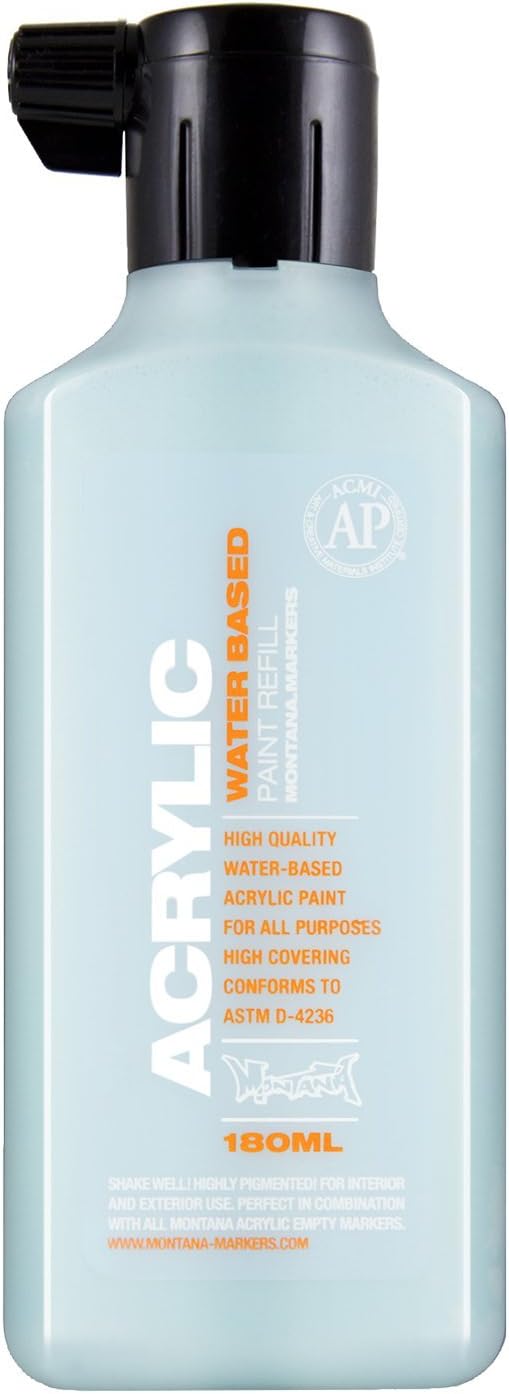 Montana Acrylic Marker Ink Refills, 180ml Bottle, Shock Blue Light (045458)