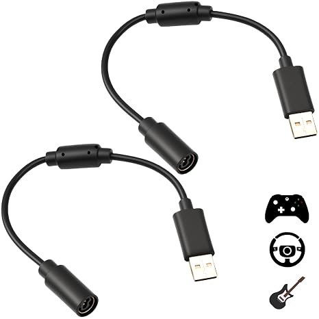 2 Pack USB Breakaway Cable for Logitech G920 G923 G27 G29 for Xbox 360 Controllers Guitar Hero for Rocksmith Real Tone Cable Adapter Driving Force Thrustmaster Ferrari 458 Spider Racing Wheel Cord