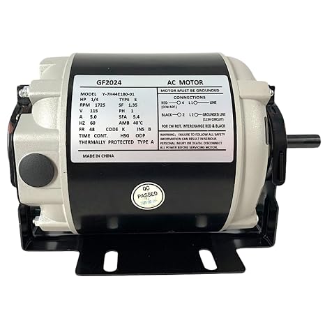1/4 HP Belt Drive Blower Motor GF2024, 115V 1725 RPM, Packard