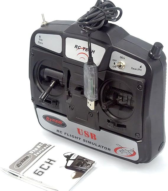 Dynam 6 Channels Mode 2 USB RC Flight Simulator for Airplane Helicopter Trainning