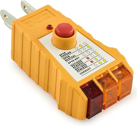 Socket Tester with GFCI Check, Receptacle Tester for Standard AC Outlets, Outlet Checker U.S.