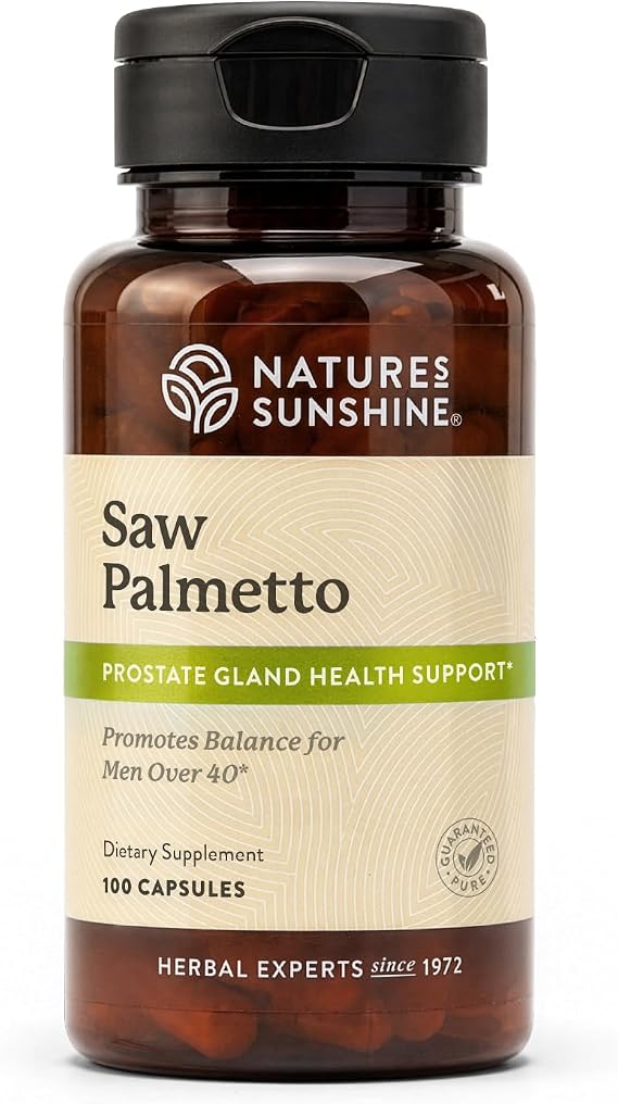 Nature's Sunshine Saw Palmetto, 100 Capsules, Kosher | Naturally Helps Improve Prostate Health and Helps Balance Hormones for Adult Men and Women
