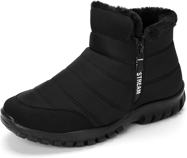 Winter Shoes Men's Warm Lined Snow Boots Short Shaft Non-Slip Men's Boots