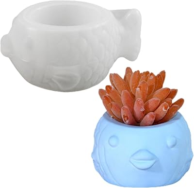 3D Animal Flower Pot Vase Silicone Mold for Resin Plaster Concrete Cement Clay, Succulents Planter Mold Epoxy Resin Kit for DIY Candle Pen Holder Succulent Pot Bighead