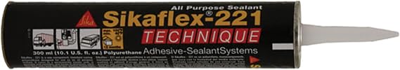 Sika Sikaflex 221 Multi-Purpose Polyurethane Sealant/Adhesive - 10.3oz(300ml) Cartridge - Black