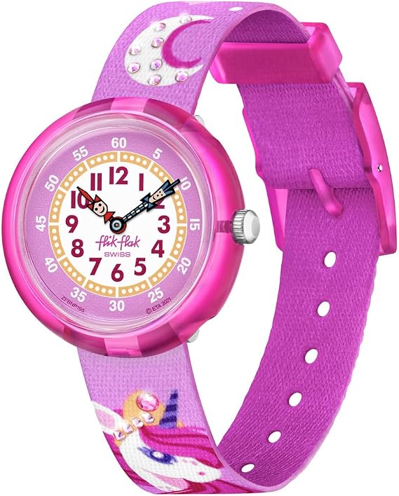 Flik Flak Girl Kids Watch Casual Pink Bio-sourced Quartz Waterproof Dreaming Unicorn