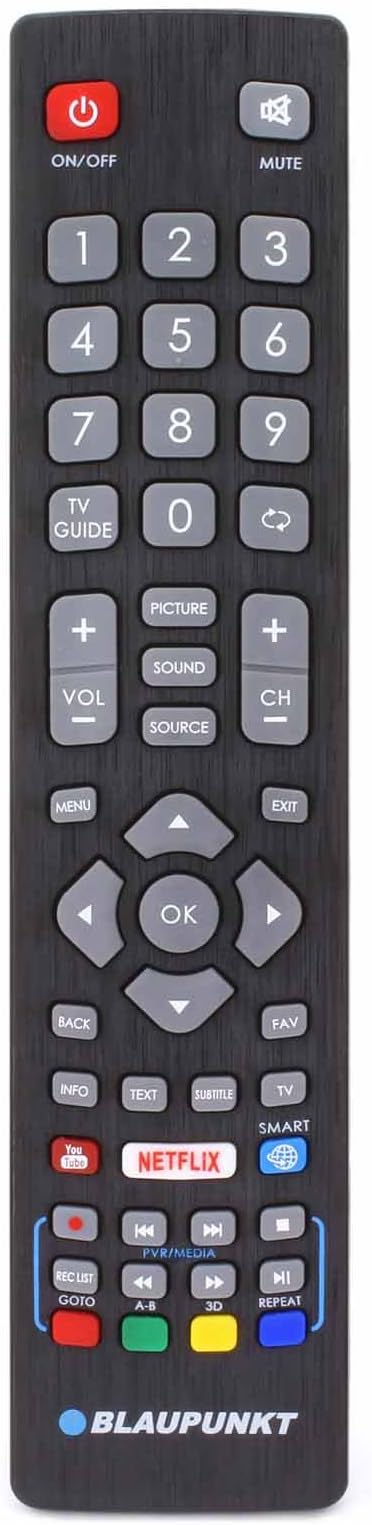 Original TV Remote Control for Blaupunkt BLF/RMC/0008 Full HD LED 3D Smart LED with Netflix Youtube 3D Smart Buttons