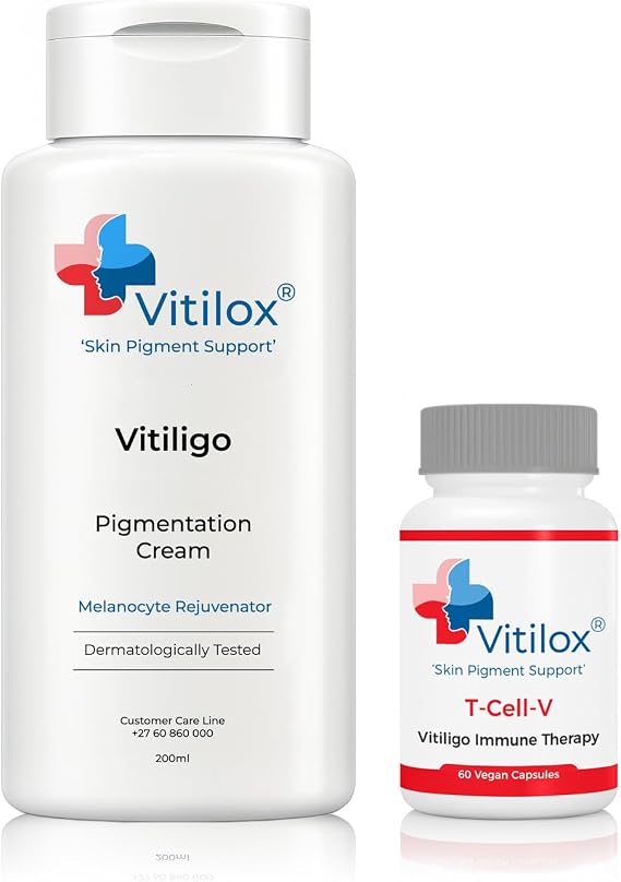 Vitiligo Vitilox Rejuvenation Cream and T-Cell-V Capsules