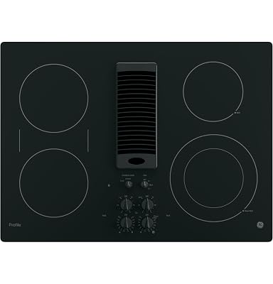 GE Profile 30 in. 4 Burner Element Downdraft Electric Cooktop in Black PP9830DRBB