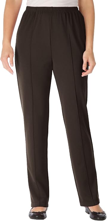 Woman Within Knit Pull-On Elastic-Waist Pants