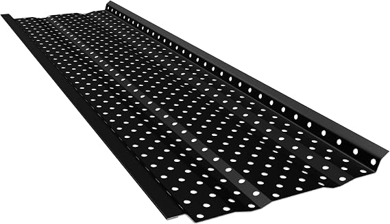 E-Z-Flow Perforated Black Aluminum Gutter Guards (for 6" Gutter) - Covers 39.25 feet