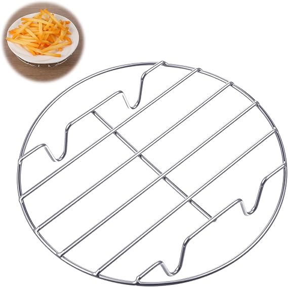 Round Steamer Rack, 7 Inch/18cm Stainless Steel Steaming Rack Steamer Plate for Pressure Cooker Air Fryer Pot Cooking Cooling Steaming Baking Roasting