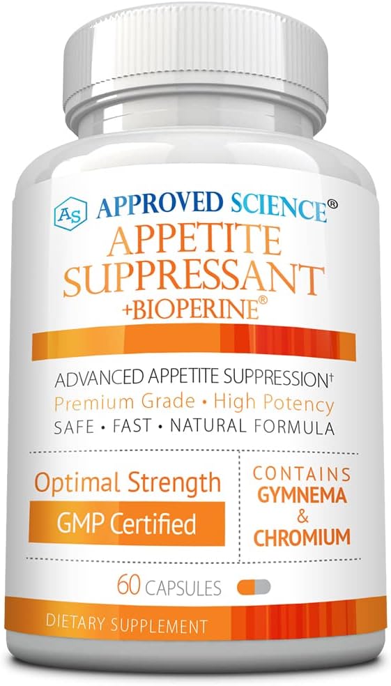Approved Science Appetite Suppressant - Gymnema, Chromium, Cayenne Pepper - 60 Capsules - Made in The USA