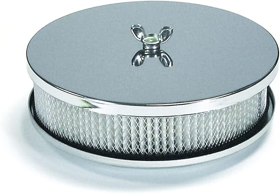 Mr. Gasket 1486 Air Cleaner - 6-1/2 Inch Diameter, 2 Inch Tall - Chrome