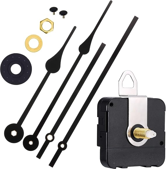 Hicarer Clock Movement Mechanism High Torque Long Shaft Clock Replacement Wall Mechanism Hands Quartzs DIY Repair Parts Motor Replacement with 2 Pairs of Hands | Wall Mechanism Hands,Quartzs DIY Repair Parts Motor Replacement,Includes 2 Pairs of Hands