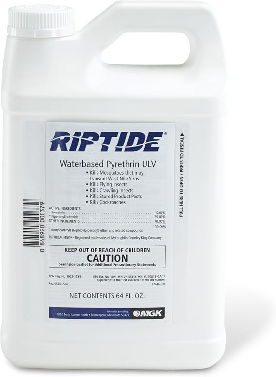 MGK Riptide Waterbased Pyrethrin ULV, 64 oz | Flying Insect and Mosquito Insecticide, Mosquito Yard Spray Concentrate, for Outdoor Applications