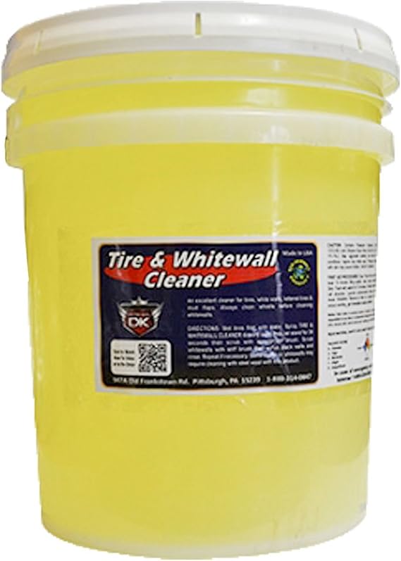 Detail King Tire and Whitewall Cleaner - Contains Darkening Agent - For Use Before Applying Tire Dressing - 5 Gallons