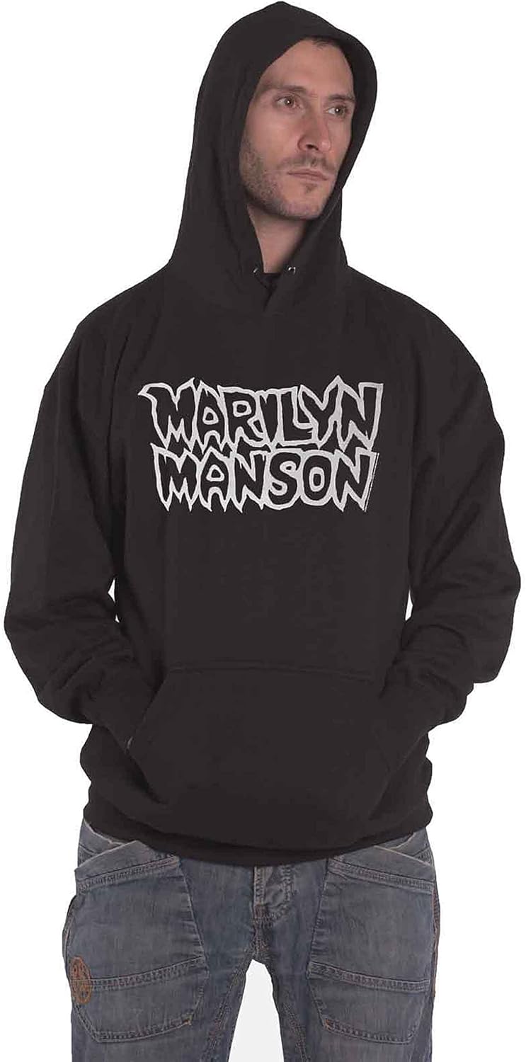 Marilyn Manson Hoodie Classic Logo Official Unisex Black Pullover