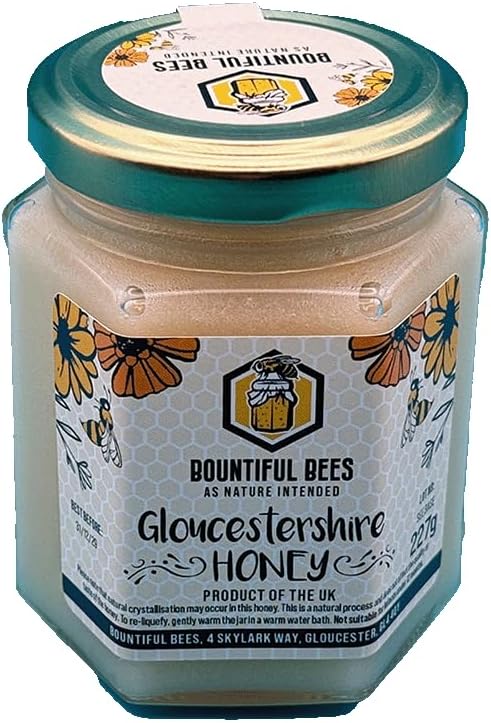 100% Pure Creamed Honey 227g – Raw, Natural and Unpasteurised – Artisan British Honey from Gloucester/Gloucestershire & the Cotswolds – Bountiful Bees