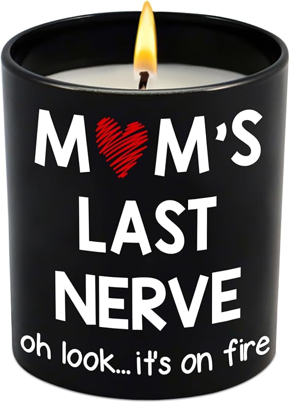 Birthday Gifts for Mom from Daughter Son - Moms Last Nerve Long Lasting Vanilla Lavender Candle 10 oz - Mothers Birthday Gifts for Mama Mother in Law Bonus Step Mom, Candle for Women