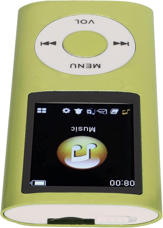 MP3 Player Stylish Multifunctional Lossless Sound Slim 1.8 Inch LCD Screen Portable MP3 Music Player (Green)