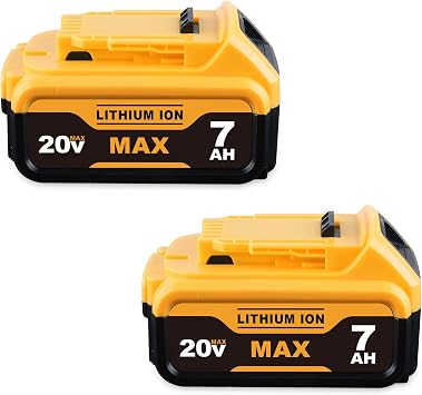 DCB200 7.0Ah Replacement for Dewalt 20V Max Battery DCB200 DCB201 DCB203 DCB204 DCB206 Compatible with Dewalt 20V Cordless Power Tools with LED Indicator 2Pack
