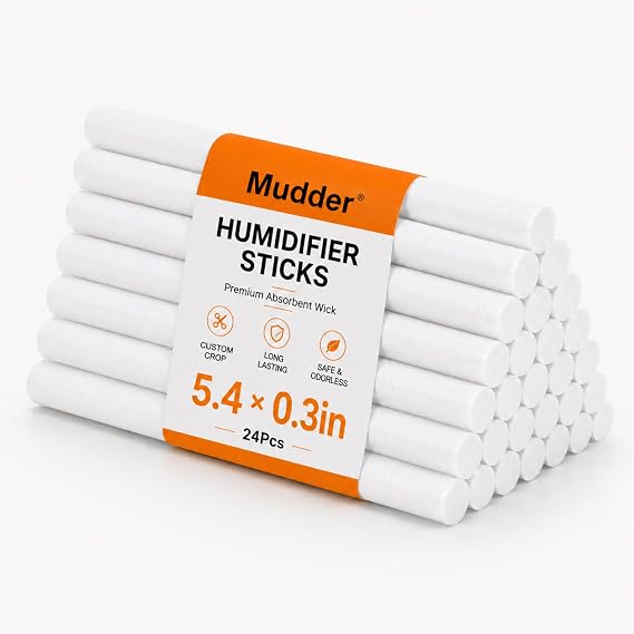 Mudder 24 Pcs Humidifier Stick Filter Refill 5.35'' Air Diffuser Pure Wicks
