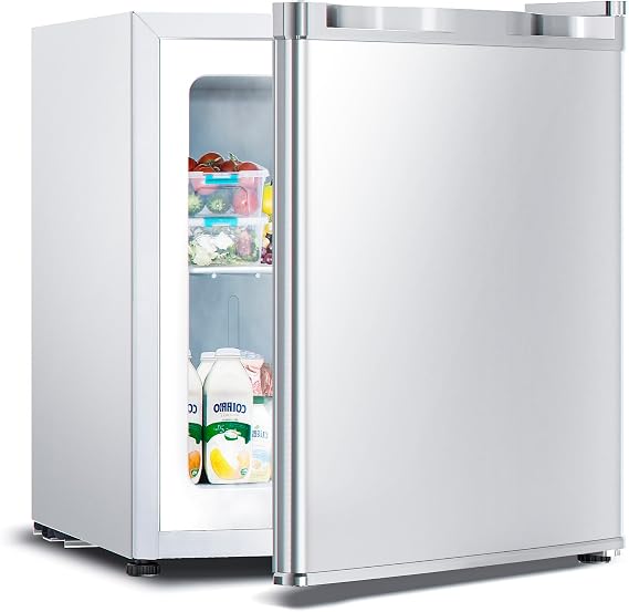 Electactic 1.1 Cu.ft Upright Freezer, Small Mini Freezer with Adjustable Thermostat, Removable Shelves, Reversible Single Door, for Bedroom/Home/Dorms/Apartment (White)