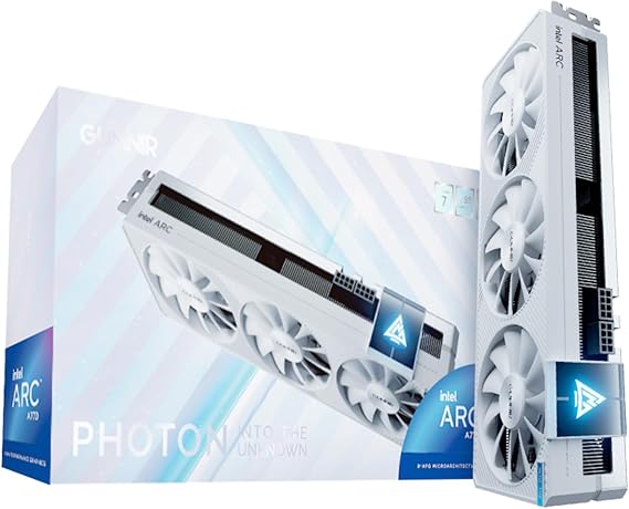 GUNNIR Intel Arc A770 Photon 16GB OC GDDR6 2400MHz Triple Fan Graphics Card, 3xDP 2.0 + HDMI 2.0, Intel GPU for 4K Gaming & Content Creation & VR (A770 Photon 16GB GDDR6 - White)