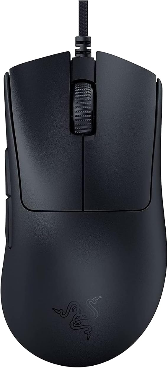 Razer DeathAdder V3 Wired Gaming Mouse: 59g Ultra Lightweight - Pro 30K Optical Sensor - Gen-3 Fast Switches - 8K Hz HyperPolling - 6 Programmable Buttons - Ergonomic - Speedflex Cable - Black