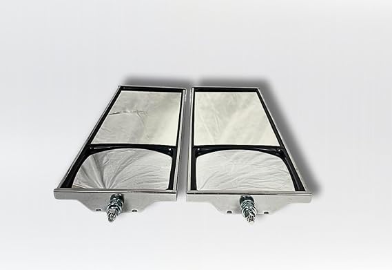 Set Of 2 Mirror With Convex End Stainless Steel 6"x16" Fits Heavy Duty Trucks