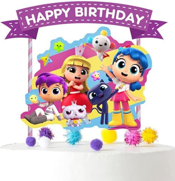 True Rainbow Kingdom Cake Topper For Cartoon Birthday Party Decorations