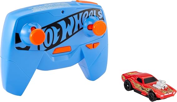 Hot Wheels RC Car, Remote-Control Rodger Dodger in 1:64 Scale, Race On and Off Track, Includes Track Adapter